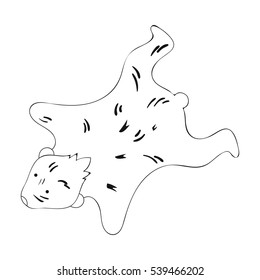 Bearskin icon in outline style isolated on white background. Stone age symbol stock vector illustration.