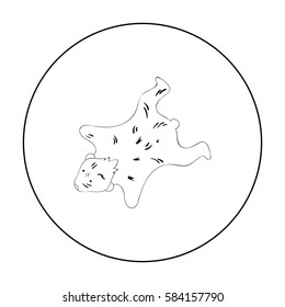 Bearskin icon in outline style isolated on white background. Stone age symbol stock vector illustration.