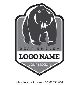 Bear-vector illustration, emblem design on white background