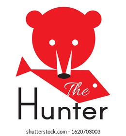 Bear-vector illustration. The Hunter emblem design on white background
