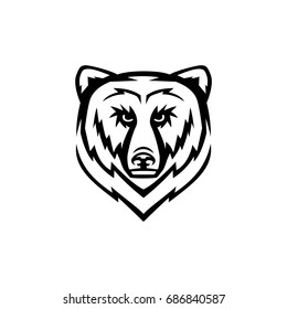 Beast Bear face icon or logo graphic emblem elements