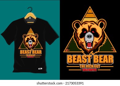 Beast Bear The Rich Guy Wild Hunter T Shirt Design