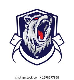 beast bear roar illustration vector logo 