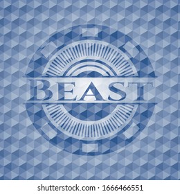 Beast blue emblem with geometric pattern background. Vector Illustration. Detailed.