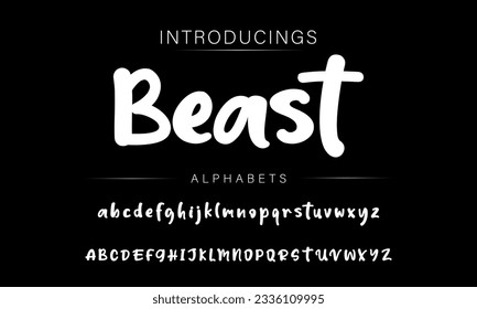 Beast Bold and script alphabets. Vector font duo.