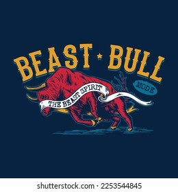 Beast bull poster with red bull design