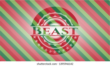 Beast christmas style emblem. Vector Illustration. Detailed.