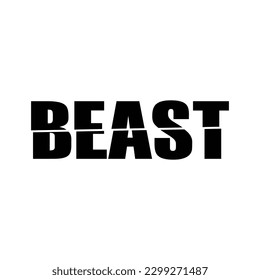 Beast cut style word. Font design 