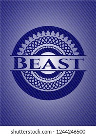 Beast emblem with jean background