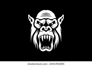 Beast face gorilla head vector logo design