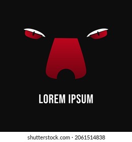 Beast face logo. Wild animal eye and nose vector illustration. Animal angry logo. Safari wild animal. Jungle wild animal.
