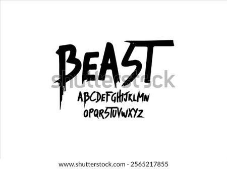 Beast font for logo and headline. Isolated vector typeset