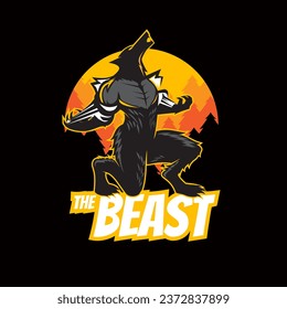 The Beast is Howling at the full moon in the middle of the Dark forest.
