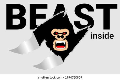 Beast inside icon vector illustration.