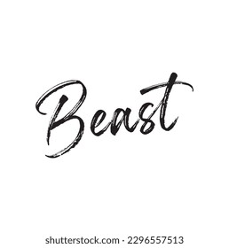 Bestia. Caligrafía del pincel de papel. diseño tipográfico. Tipo escrito a mano. Signo vectorial simple. Ilustración vectorial.