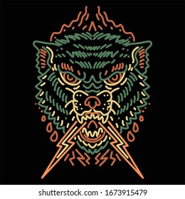 beast line art vector design