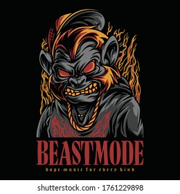 Beast Mode Hiphop Style Illustration