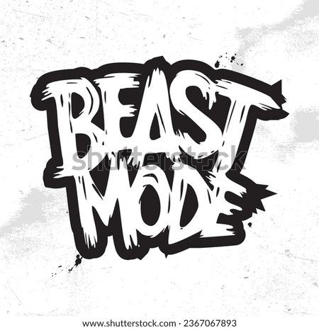 Beast Mode. Motivation t-shirt print, logo. Lettering. Hand drawn vector illustration. element for flyers, banner and posters.	
