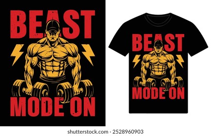 Beast mode on gym motivation t shirt design