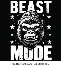 beast mode vector graphic black and white, perfect for sticker ,tshirt and merchandise	