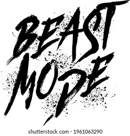 Beast mode word hand lettering. brush style letters on isolated background. Vector text illustration t shirt design, print, poster, icon, web, graphic designs.