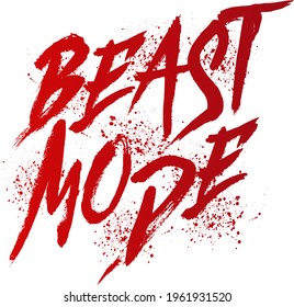 Beast mode word hand lettering. brush style letters on isolated background. Vector text illustration t shirt design, print, poster, icon, web, graphic designs.