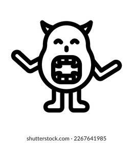 beast monster alien line icon vector. beast monster alien sign. isolated contour symbol black illustration