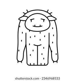 beast monster alien line icon vector. beast monster alien sign. isolated contour symbol black illustration