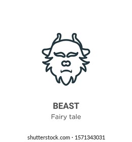 Beast outline vector icon. Thin line black beast icon, flat vector simple element illustration from editable fairy tale concept isolated on white background