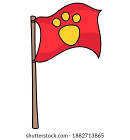 Fahne der Bestie, Symbol-Symbol. Cartoon Caharacter süße Doodle ziehen