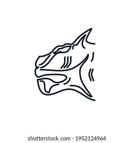 Beast predator animal logo icon sign Monster symbol Hand drawn sketch Linear sport design Cartoon children's style Fashion print clothes apparel greeting invitation card cover flyer poster banner