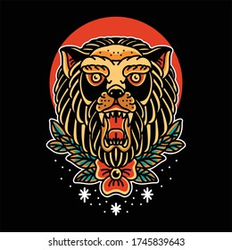 beast tattoo illustration vector design