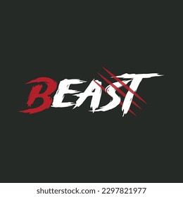 Beast typography t-shirt design and motivational quotes for men