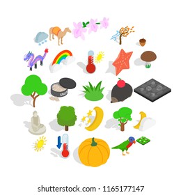 Beast world icons set. Isometric set of 25 beast world vector icons for web isolated on white background