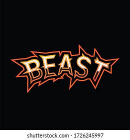 beast writing design. esport logo typographic design