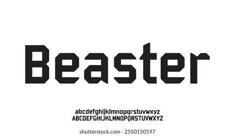 Beaster, Modern Simple Font con Ligadura. Fuentes de alfabeto de estilo urbano de tipografía para moda, deporte, tecnología, digital, película, diseño de logotipos, Ilustración vectorial
