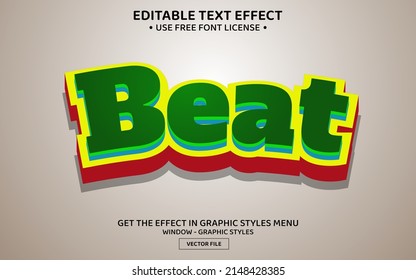 Beat 3D editable text effect template