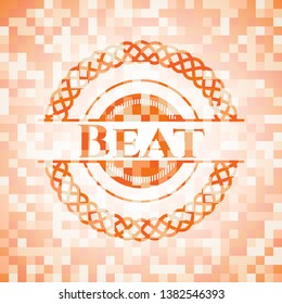 Beat abstract orange mosaic emblem