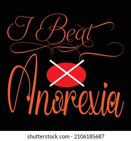 Venció el diseño de camisetas vectoriales de tipografía anorexia