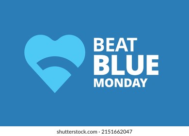 Slogan de lunes azul de Beat, diseño de ilustración vectorial