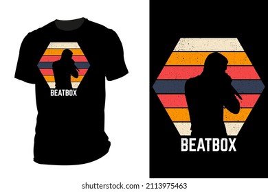 Beat Box Silhouette T Shirt Mockup Retro Vintage