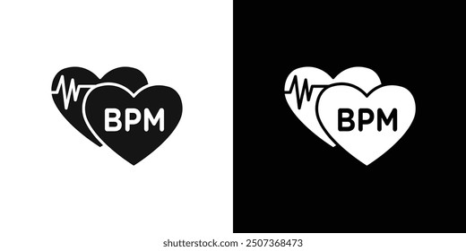 Beat BPM icon flat line symbol set.