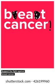 Beat Breast Cancer (Vector Illustration Poster Design Concept)