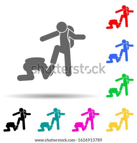 Beat, bully multi color style icon. Simple glyph, flat vector of youth social issues icons for ui and ux, website or mobile application