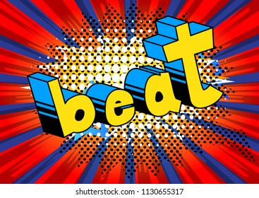 Beat - Comic book word on abstract background.