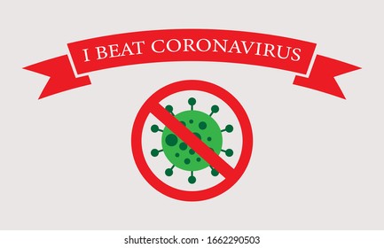 i beat coronavirus / corona virus cured design 