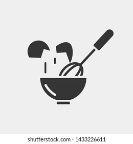 Beat the egg icon. Kitchen, restaurant icon. New trendy style beating egg graphic symbol vector illustration