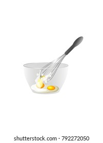 Beat the eggs with a whisk