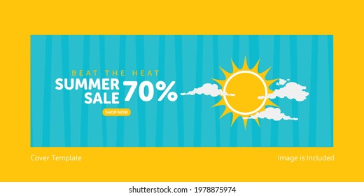 Beat the heat summer sale cover page design.