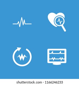 Beat icon. collection of 4 beat filled icons such as heartbeat. editable beat icons for web and mobile.